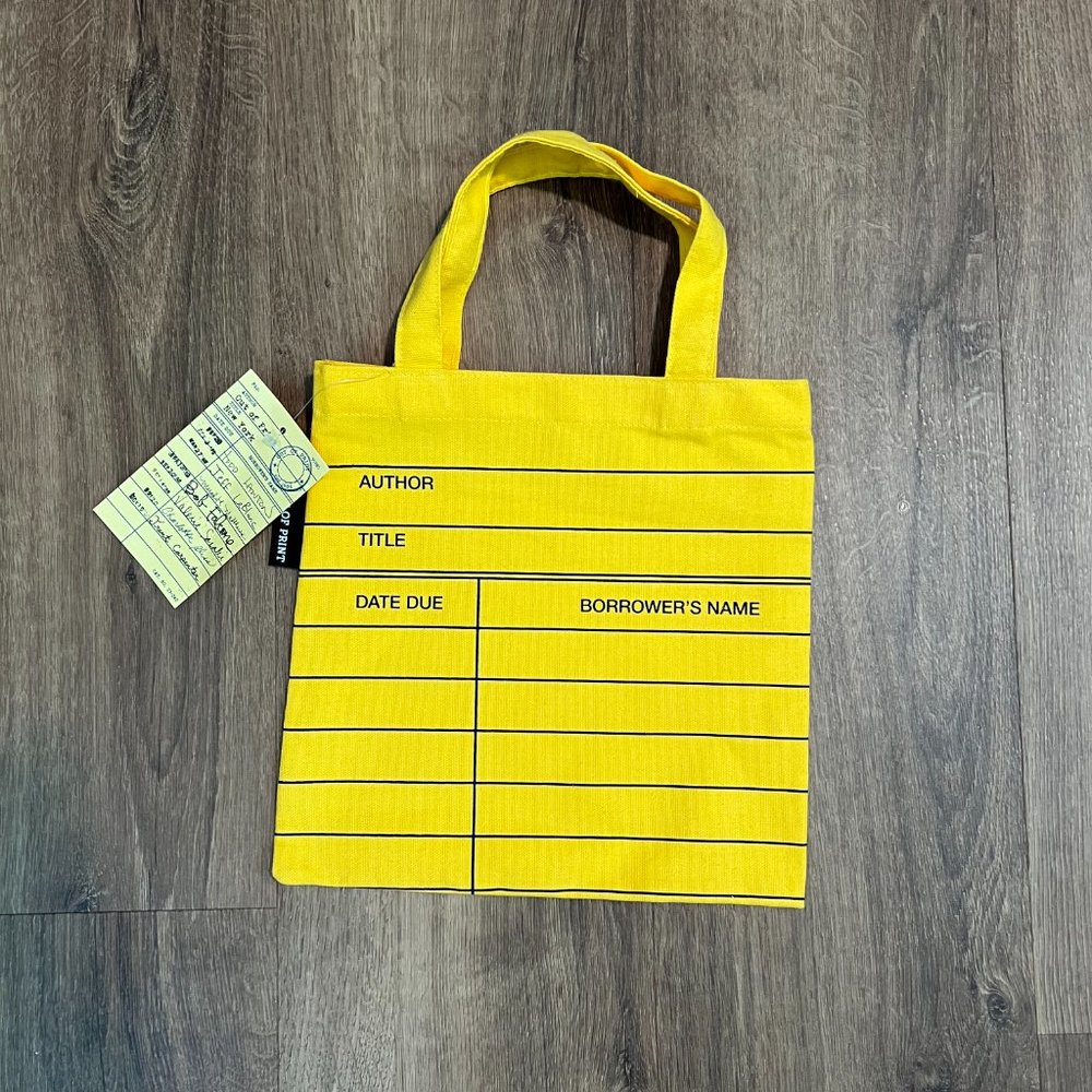 Out of Print Library Card: Yellow tote bag - Picture 3 of 8